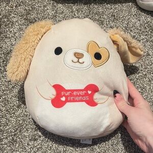 Cute Plush Dog Toy with Heart Patch